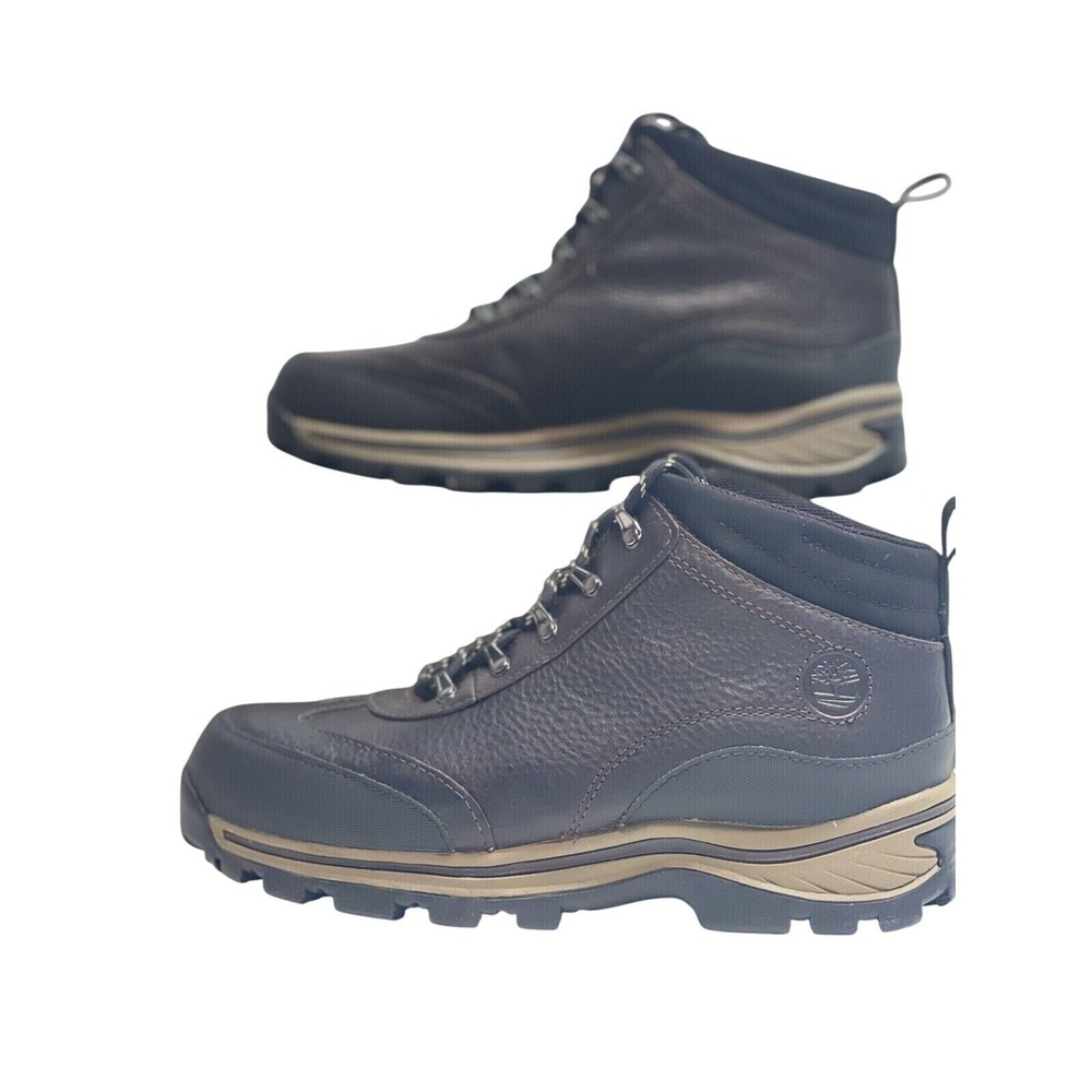 Timberland Boots Boys 5.5 Black Brown Hiking Boots Waterproof New